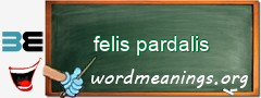 WordMeaning blackboard for felis pardalis